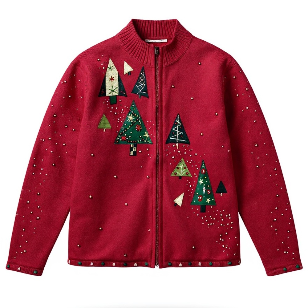 Designers Originals Red Jacket with Tree Pattern